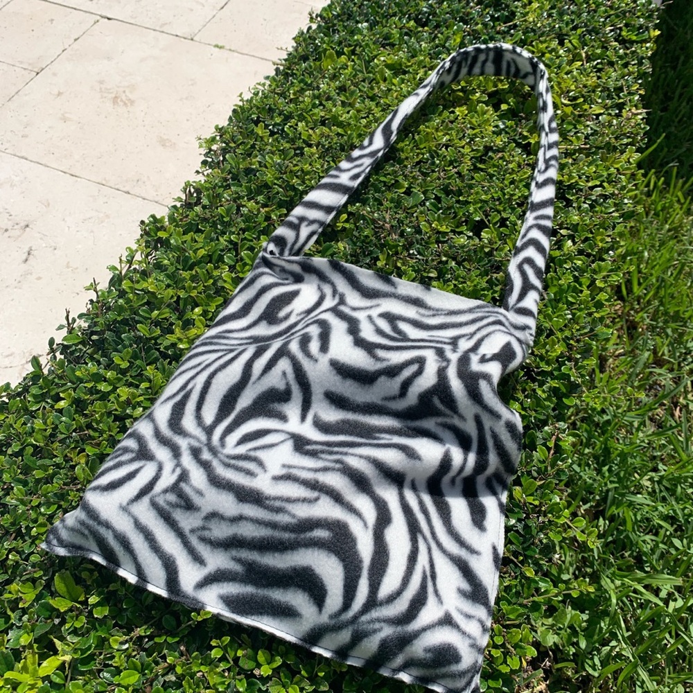 Zebra Print Faux Fur bag